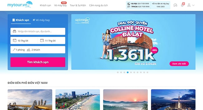 Web du lịch Mytour